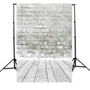 5x7ft White Gray Brick Wall floor Photography Background Backdrop Photo Studio