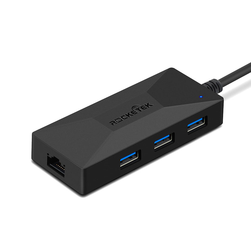 Rocketek USB3-HC01 USB 3.0 to Rj45 Hub Gigabit Ethernet Adapter 1000Mbps for Xiaomi Mi Box 3/S 4 4c se Android TV Set-top Network Card Lan