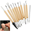 11Pcs Clay Sculpting Set Wax Carving Pottery Tools Shapers Polymer Modeling Wood Handle Set