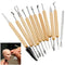 11Pcs Clay Sculpting Set Wax Carving Pottery Tools Shapers Polymer Modeling Wood Handle Set