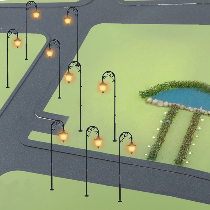 5Pcs Scale 1:87 Model Railway Lamppost Lamps LED Street Garden Train Light