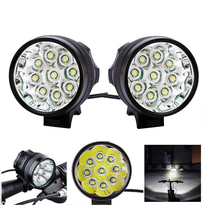 2Pcs XANES ML02 4500LM 9T6 Super Bright Mountain Bike Light IP65 Waterproof Intelligent Circuit Cont