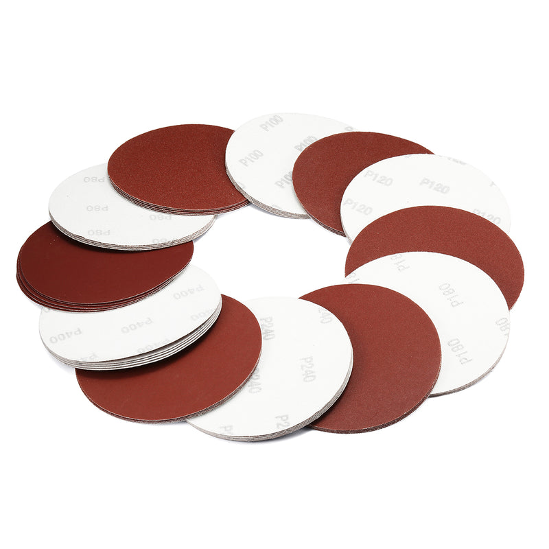 60pcs 6 Inch 80-400 Grit Sand Paper 150mm Aluminum Oxide Sanding Polishing Disc Sandpaper Abrasive Tool