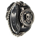Vintage Punk Gothic Skull Case Leather Band Men Bracelet Quartz Wrist Watch