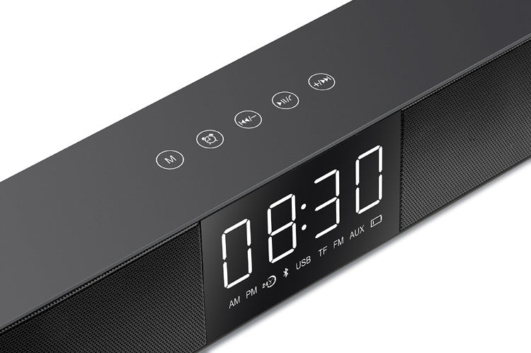 Wireless bluetooth 4.2 Speaker 4 10W Sound Bar FM LCD Screen Clock Setting Home Theater