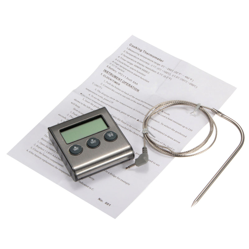 LCD Timer BBQ Termometro Digital Thermometer Sonda Cocina Comida Temperatura 482F Horno