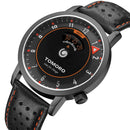 TOMORO TMR1018 Creative Dial Fashion Leather Strap Men Quartz Watch
