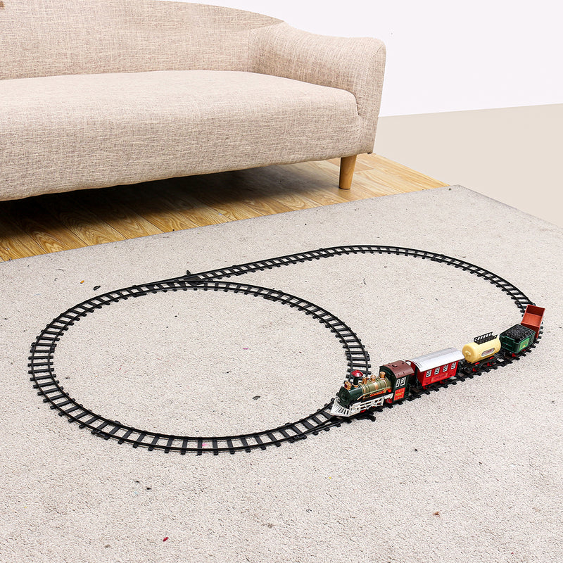 Christmas Electric Rail Train Tracks Set Lights Sound Kids Toys Gift