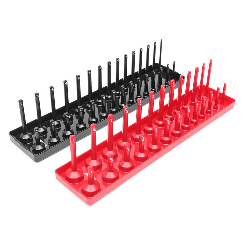 3pcs 1/4 3/8 1/2 Inch SAE Metric Socket Holder Tray Socket Organizer