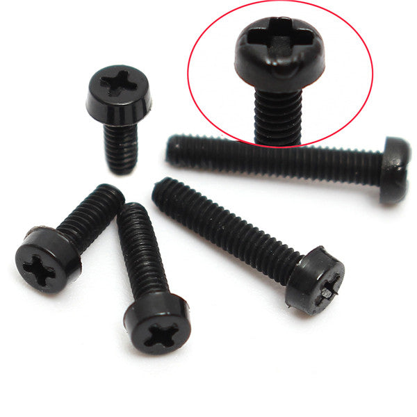 Suleve M2NC1 20pcs M2 Black Round Nylon Screws Cross Round Head Screws Bolt