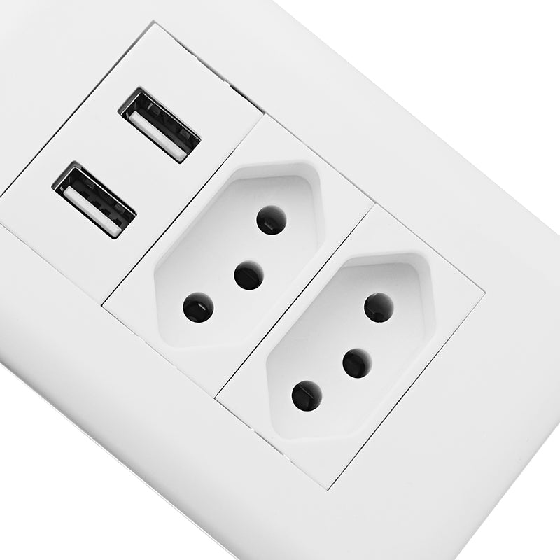 RNAI 15A 125V Dual USB Port Wall Charger Adapter Brazil Plug Socket Power Outlet PMC