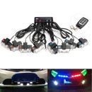 30W 8Pcs Lamp 16 LED Emergency Flashing Warning Lights Wireless Remote Grille Strobe