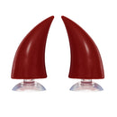 Red Motorcycle Helmet Headwear Accessories Suction Cups Horns Decor Decoration
