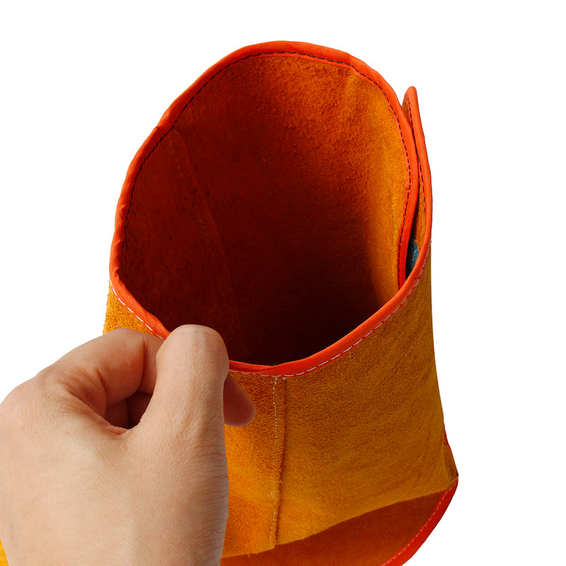 1Pair 8.3 Inch Cowhide Leather Welding Feet Protection Cover Sleeves Flame Resistant Safe Gloves