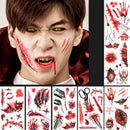 Halloween Props Tattoo Stickers Horror Simulation Wound Realistic Blood Scars Scratches Stitch Pattern