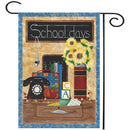 28"x40" School Days Back to School Fall House Flag Sunflower Books Desk Baner Decorations