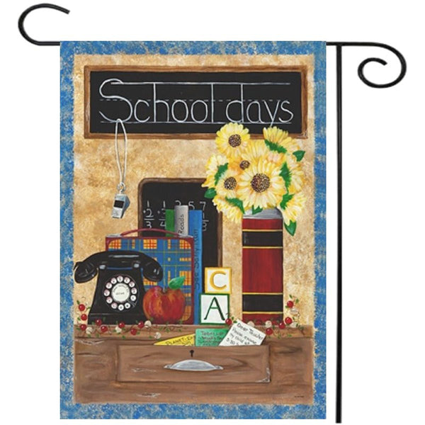 28"x40" School Days Back to School Fall House Flag Sunflower Books Desk Baner Decorations