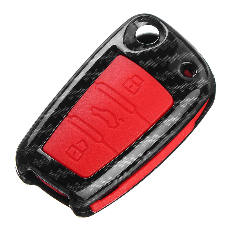 Plastic+Silicone Car Key Case Protector Cover Remote Control Fob for Audi Q3 A1 S3 Q7 A5 TT TTS