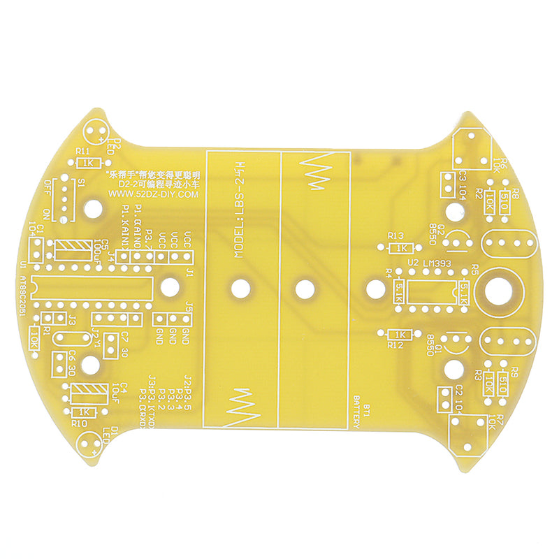 DIY D2-2 Smart Tracking Car Kit 51 Single-chip Linear Car AT89C2051 Patrol Car Kit
