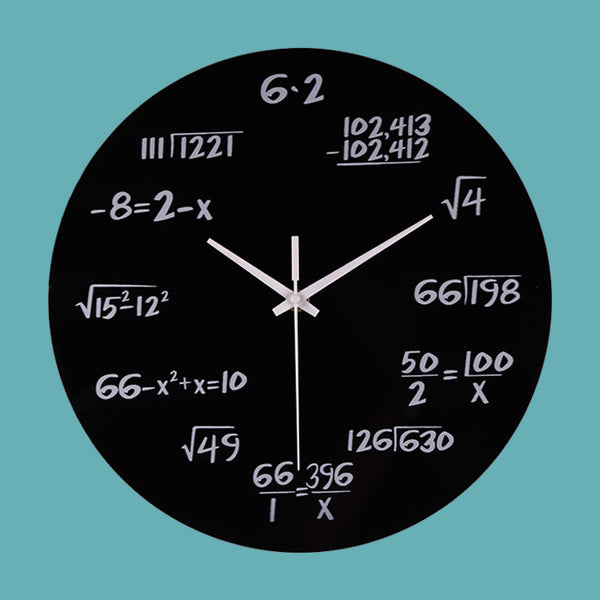 Emoyo ECY022 Creative Science Mathematics Word Formula Wall Clock For Home Office Decorations