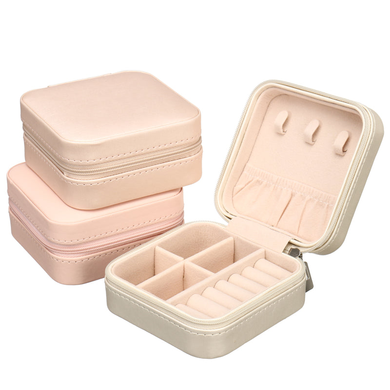 Travel Cosmetic Leather Jewelry Box Necklace Ring Storage Case Organizer Display Stand