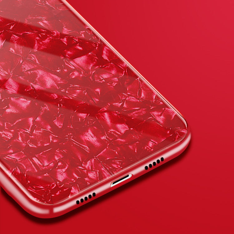 Bakeey Shell Glossy Soft Frame Hard Back Tempered Glass Protective Case for Xiaomi Mi 8 Lite