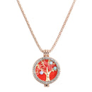 Trendy Rhinestone Fragrance Necklace Life Tree Essential Oil Necklace For Women