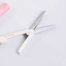 Deli 6076A Portable Scissors Cute Curved Cut Rebound Spring Multipurpose Office Scissors Stainless Steel Scissors