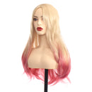 Women's Fashion Blonde Wig Ombre Pink Sweet Wave Wig Curly Hair Long Big Wave Wig
