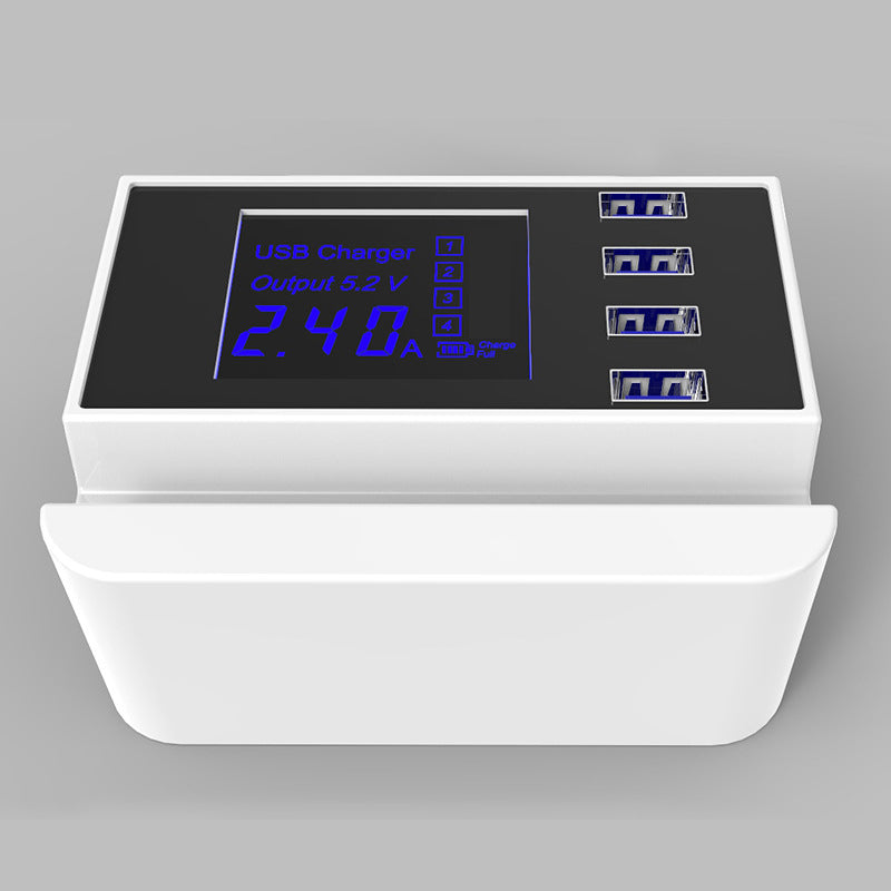 LCD Display 1.9 Inch  4 USB Smart Wall Charger USB Charger Power Adapter Desktop Charging Station Phone Charger Smart IC technology USB Ports Charger