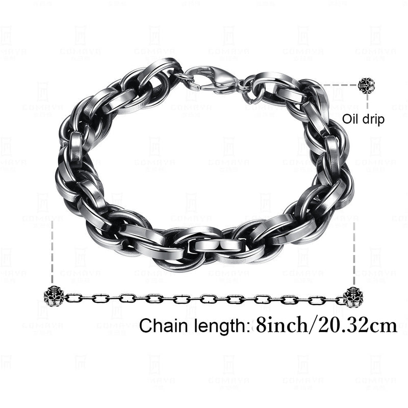 Men Stainless Steel Bracelet Punk Gun Black Bangle Chain