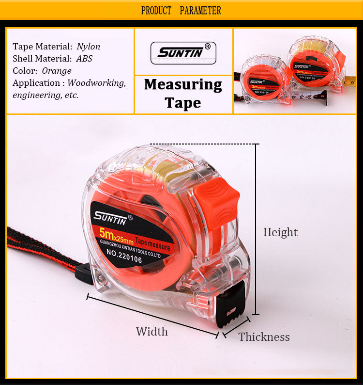 Suntin 5m Luban Retractable Ruler Measuring Tape Portable Pull Ruler Metric Tailor Tool Gauging Tools