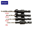 Drillpro DB-C2 4pcs Carpentry Countersink Drill Bit Set Woodworking Tools