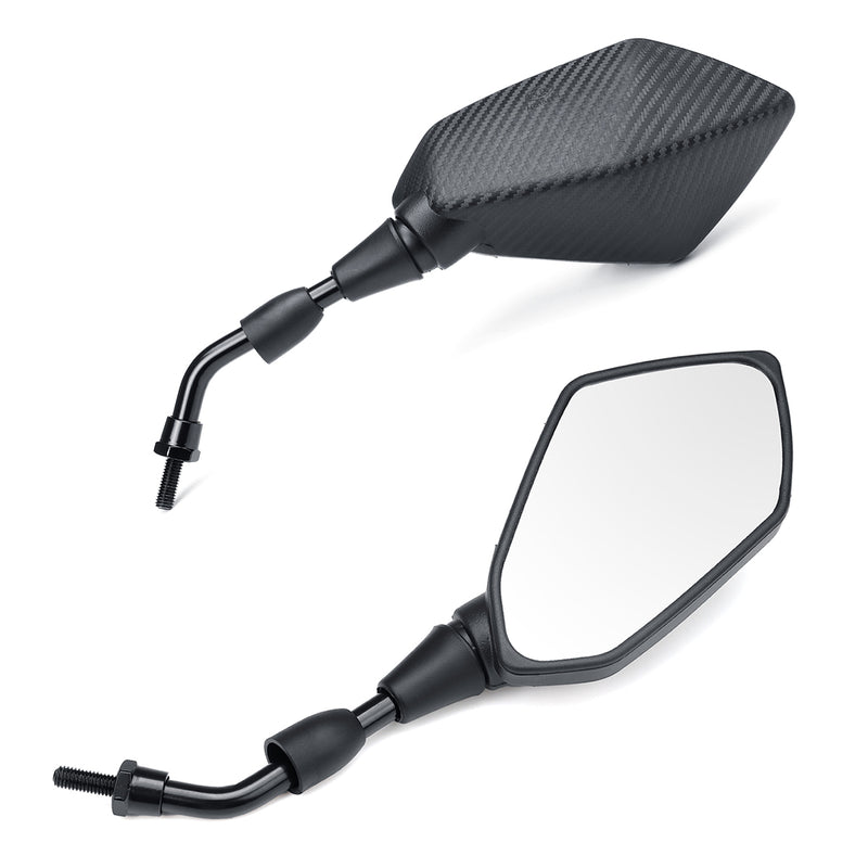 8mm/10mm Motorcycle Mirrors Scooter E-Bike Rearview Mirror Orthodontic Positive With Carbon Fiber Shell
