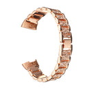 Crystal Stainless Steel Watch Band Wrist Strap for Fitbit Charge 3 Smart Watch