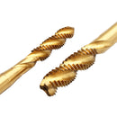 Drillpro M3-M12 Hand Spanner with 5pcs Titanium Coated M3-M8 Spiral Screw Tap Set
