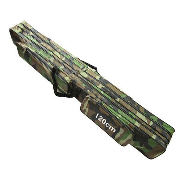120cm Camouflage Carp Fishing Rod Tackle Bag Case Padded Holder Luggage Holdall
