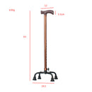 Height Adjustable Aluminium Quad Cane Walking Stick Four Legs Center Base Aid Leg Support