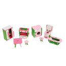 Dollhouse Play Set Wooden Furniture Miniature Accessories Children's DIY Blocks Decorations