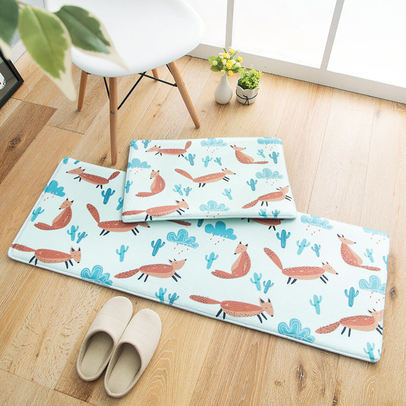 Flannel Floor Mat Kitchen Home Door Mats Long Kitchen Carpet Bedroom Anti-skid Mat Multi-purpose Mat