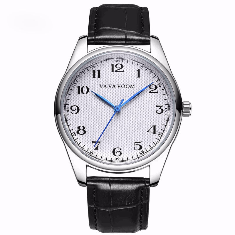 VA VA VOOM VA-203 Men Business Style Quartz Watch Casual Leather Strap Simple Dial Watch