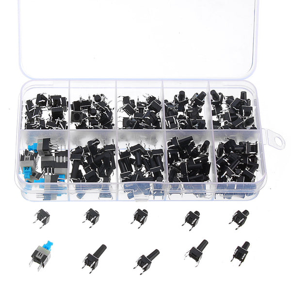 180pcs Micro-Momentary Tactile Push Button Switch Tactile Push Button Switch Micro-Momentary Tact Assortment Kit