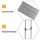 Adjustable Stainless Steel Rolling Rail Movement Cloth Storage Drying Rack Double Bar Hanger Garment