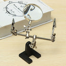 Hand Soldering Iron Stand Helping Clamp Magnifying Tool Auxiliary Clip Magnifier Station Holder