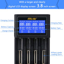 GOLISI i4 LCD Screen Display USB Charging Intelligent 2A Fast Battery Charger Li-ion NIMH Batteries