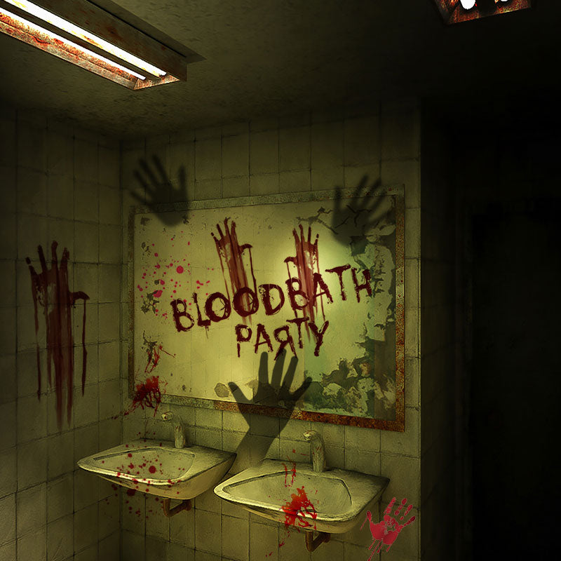 Miico FX64113 Halloween Bloody Handprint Sticker Horror Sticker Art Wall Stickers