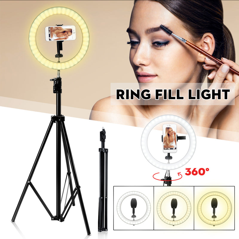Portable Ring Light Tripod Stand Live Selfie Stick Holder USB Jack With Fill Light for Mobile Phones