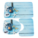 3PCS Durable Safety Patent Print Non-slip Bath Mat Toilet Rug Bathroom Carpet