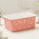 Bakeey Hollow Plastic Storage Baskets Rectangular Desktop Snack Bathroom Cosmetics Sundry Storage Box For Home