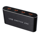 OTIME USB Switch 2x4 4 USB 2.0 Sharing Switch 4 Devices HUB for Keyboard Mouse Computer Digital Cables Converter